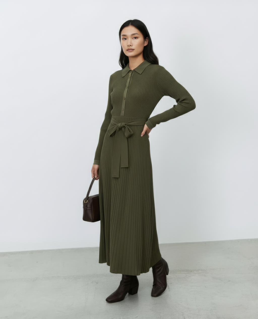 Abito Plissè Chemisier