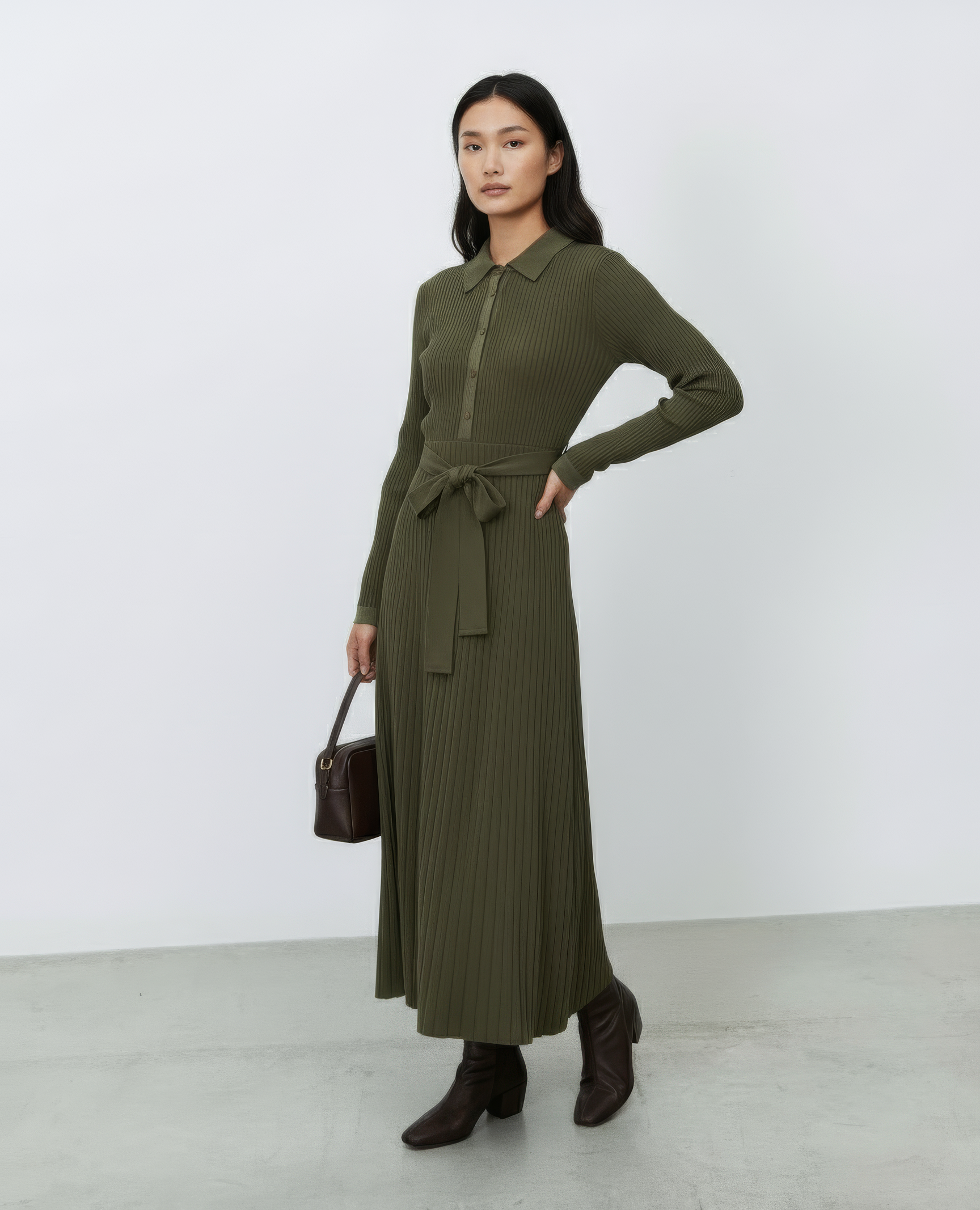 Abito Plissè Chemisier