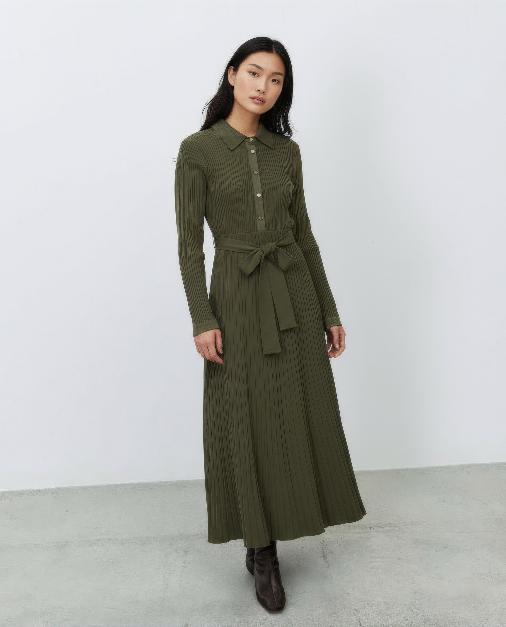 Abito Plissè Chemisier