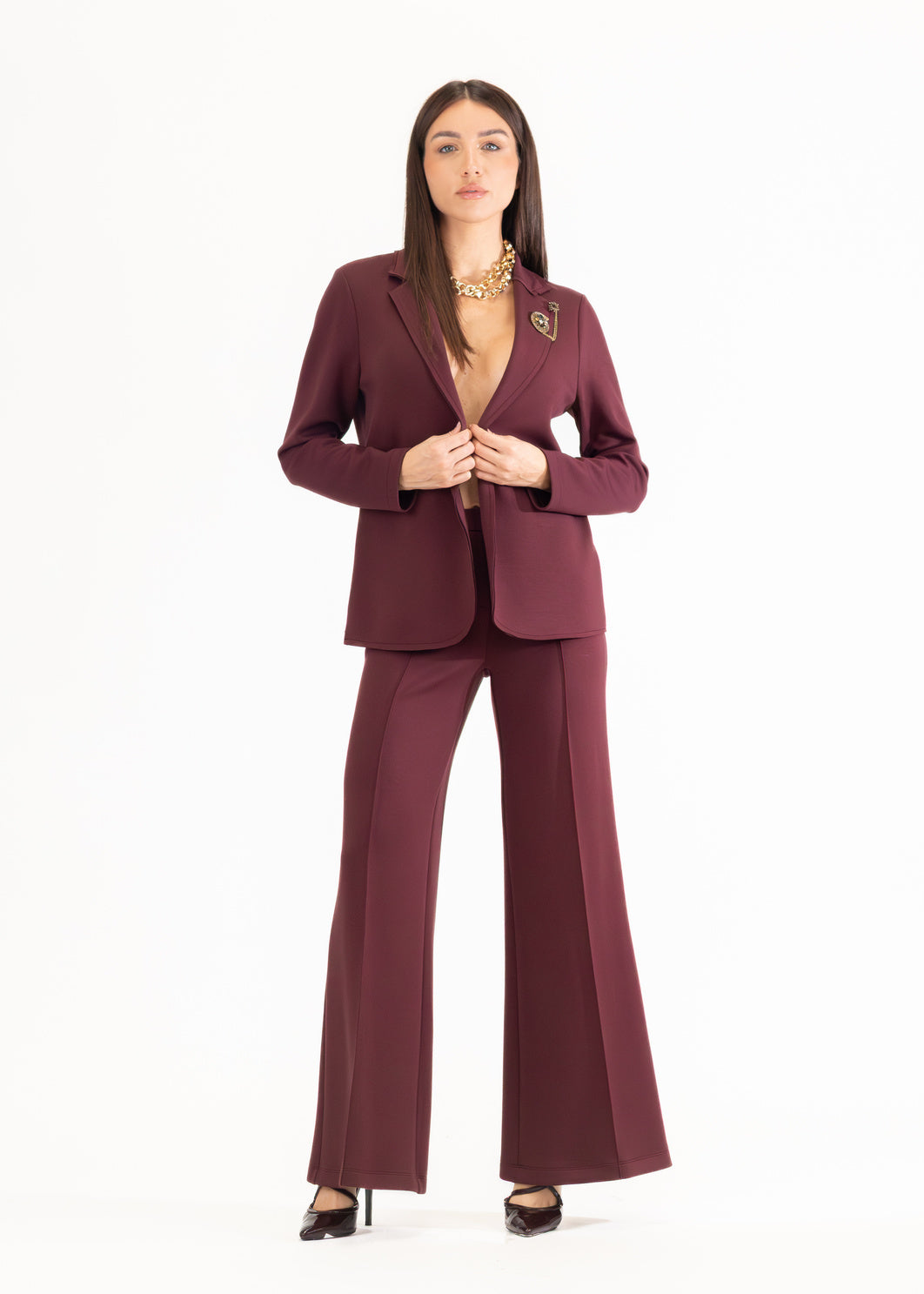Pantaloni Dritti Vita Alta