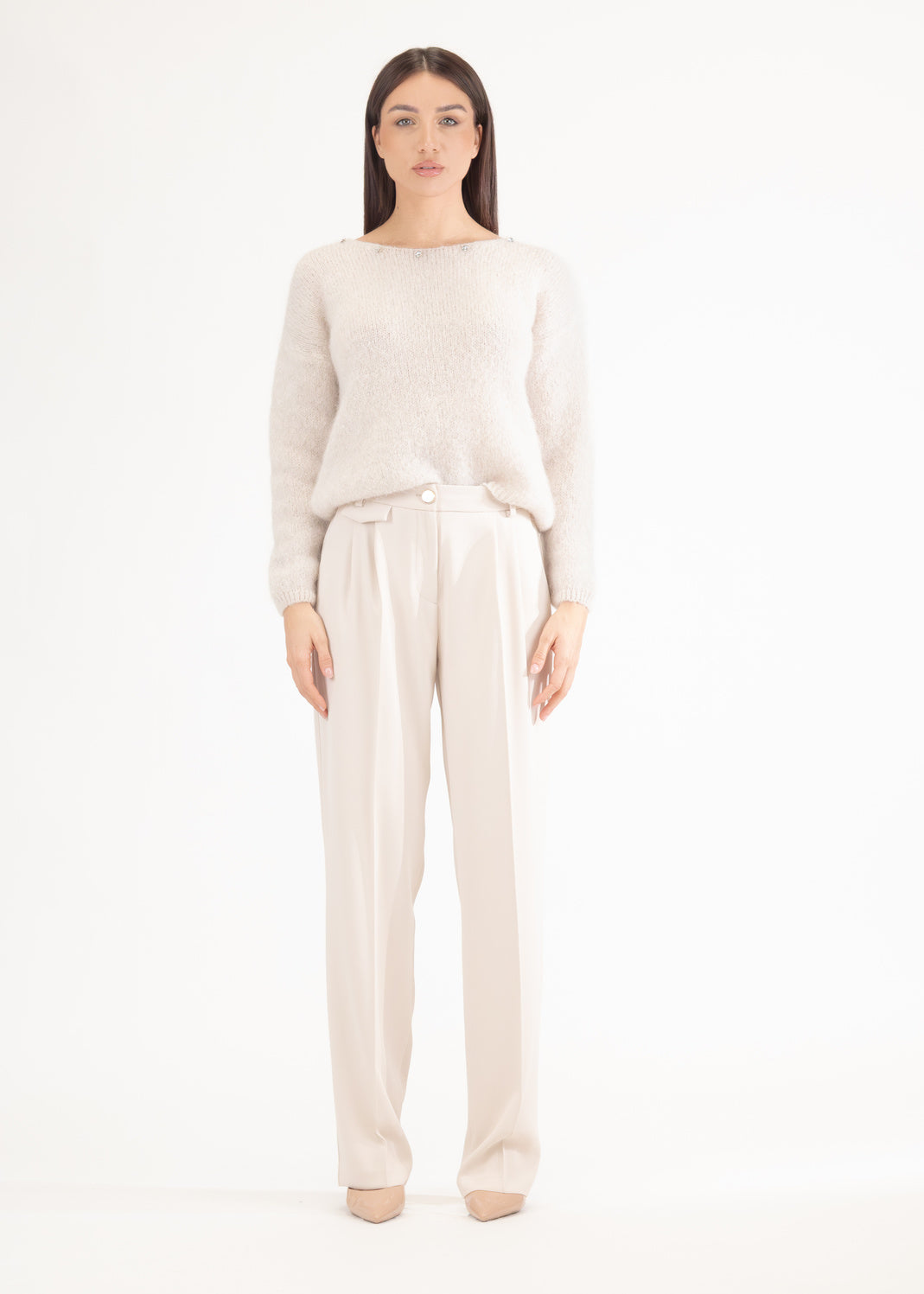 Pullover Strass Scollo