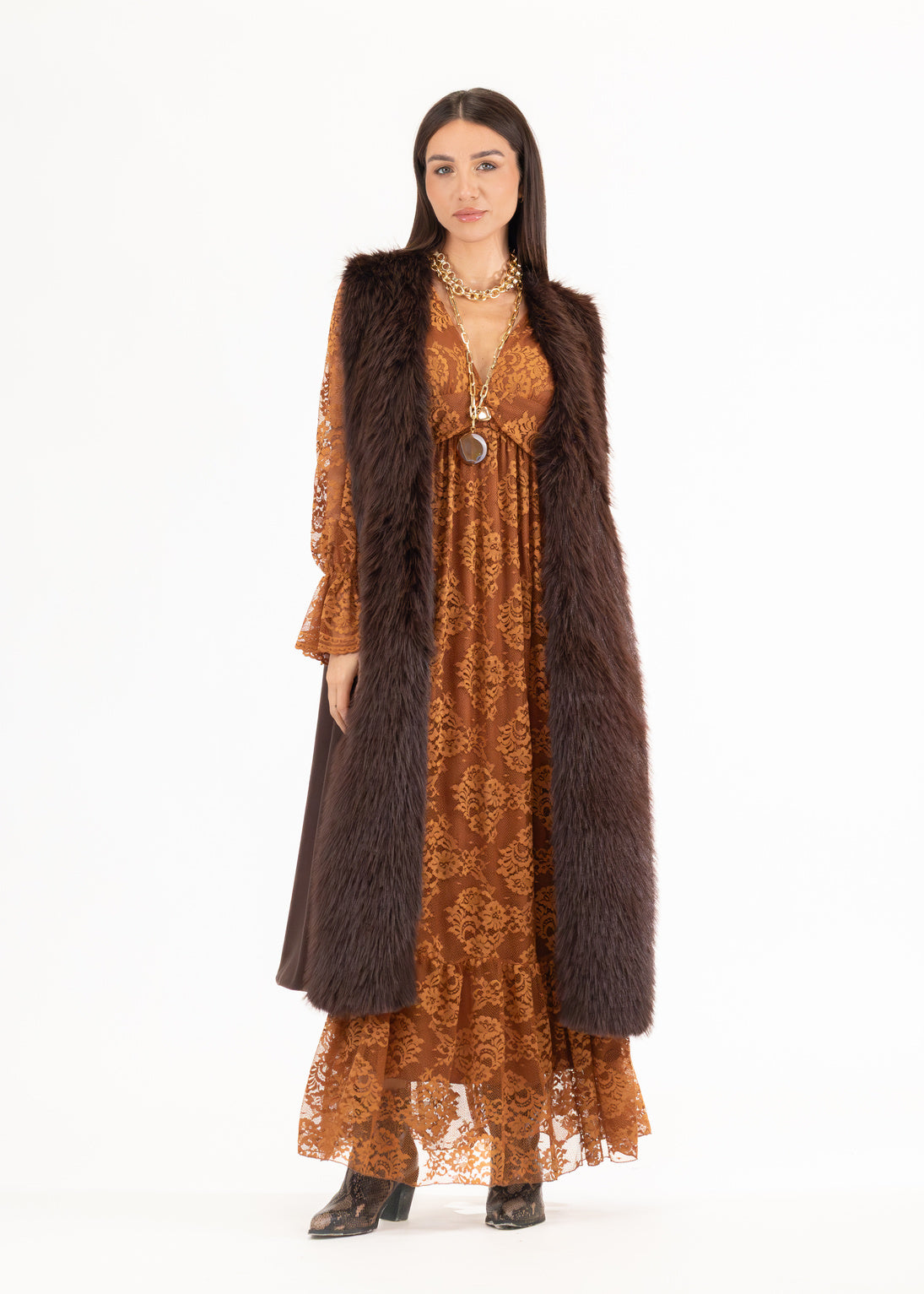 Gilet Ecopelliccia Lungo