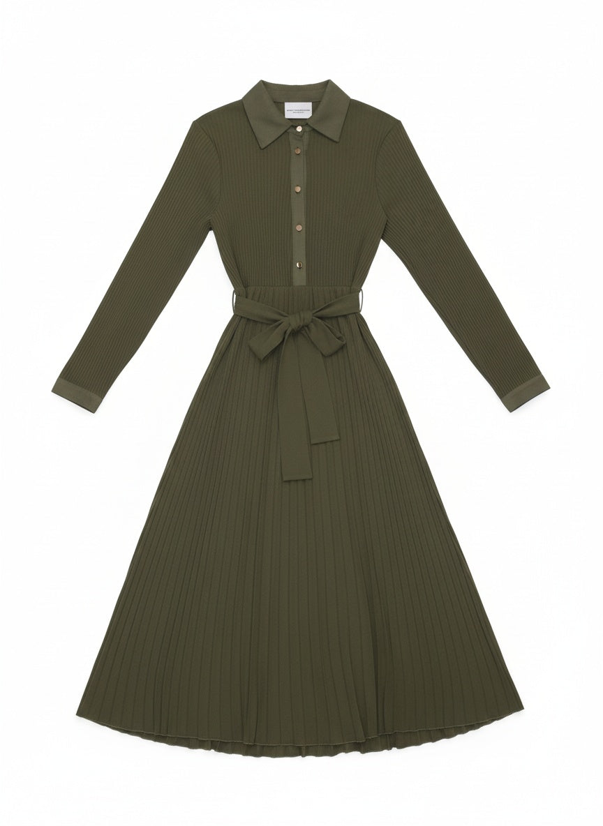 Abito Plissè Chemisier